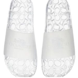 COACH Men's Ulyssa Water Resistant Jelly Pool Slides Clear